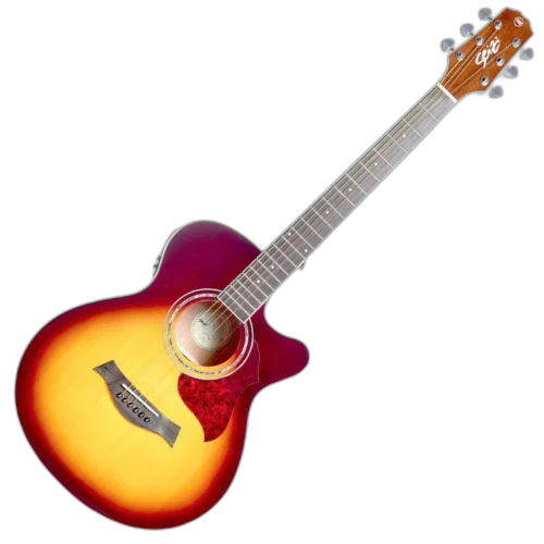 Violão Eletroacústico Seizi Kyoto Kaizen Cutaway Brown Burst com Captador Seizi Kaizen Recarregável Aço Madeira Mogno Laminado e Bag 10360625