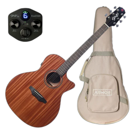 Violão Eletroacústico Seizi Ryu Cutaway Kaizen Mahogany Gloss com Captador Seizi Kaizen Recarregável Cordas de Aço Madeira Mahogany Laminado e Bag 10360701