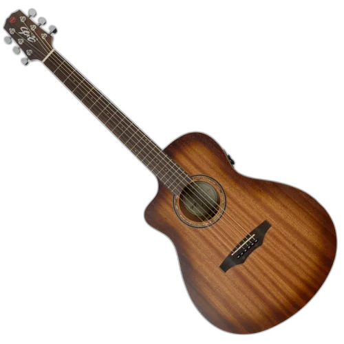 Violão Eletroacústico Canhoto Seizi Zen Cutaway Kaizen Mahogany Burst com Captador Seizi Kaizen Recarregável Cordas de Aço Madeira Mahogany Laminado e Bag 10361111