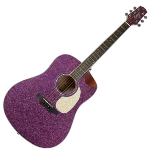 Violão Eletroacústico Seizi Akira Mirai Purple Sparkle com Captador Seizi Mirai Cordas de Aço Madeira Mahogany Laminado e Bag 10361030