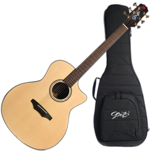 Violão Acústico Seizi Supreme All Solid Ryu Cutaway Spruce Natural Satin com Tampo Spruce Sólido e Bag 10360694
