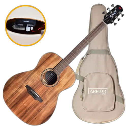 Violão Eletroacústico Seizi Supreme Fuji Koa com Captador Fishman Sonitone Cordas de Aço Madeira Koa Laminado e Bag 10360346