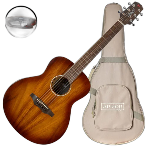 Violão Eletroacústico Seizi Supreme Mini Ryu Koa Burst Gloss com Tampo Koa Sólido Pré Fishman Sonitone e Bag Armor 10361106