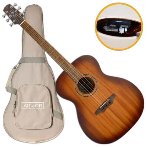 Violão Eletroacústico Canhoto Seizi Supreme Fuji Honeyburst com Captador Fishman Sonitone Cordas de Aço Madeira Mogno Laminado e Bag 10361093
