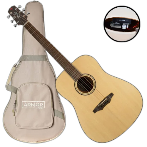 Violão Eletroacústico Seizi Supreme Kaiju Canhoto Spruce Natural Satin com Tampo Spruce Sólido Pré Fishman Sonitone e Bag Armor 10361100