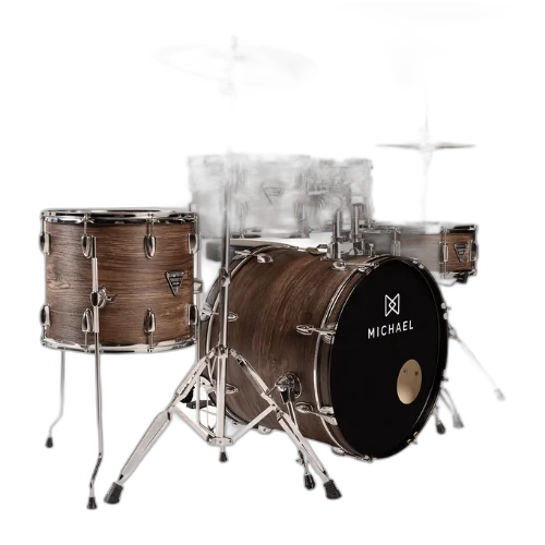 Bateria Michael Trinity DMT320 20" Matte Okey com Pratos Hi-Hat Crash Banco Pedal Baquetas e Ferragens Inclusas