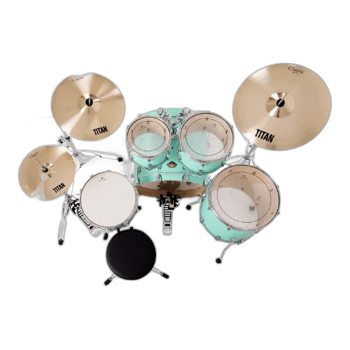 Bateria Acústica Michael Legacy Birch DMB522 Vintage Green VGR Shell Pack com Casco Híbrido em Birch e Poplar e Acabamento em Celuloide