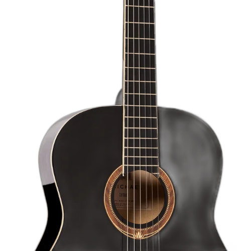 Violão Acústico Michael Go Play VM15NY Black com Tensor Dual-Action Tarraxas Douradas Encordoamento Nylon e Acabamento Brilhante