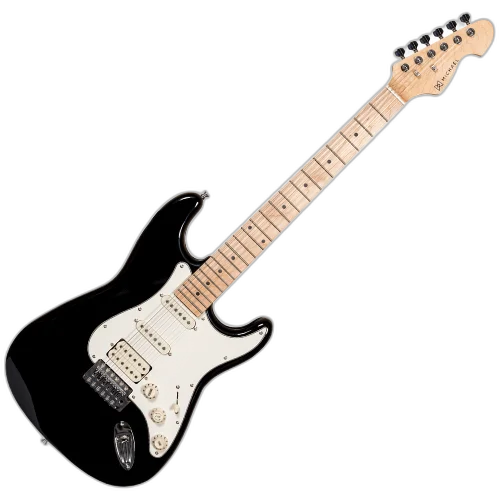 Guitarra Michael Power Advanced GM237N Metallic Black MBK com Captadores Humbucker e Single Coil Tarraxas Blindadas e Ponte Tremolo