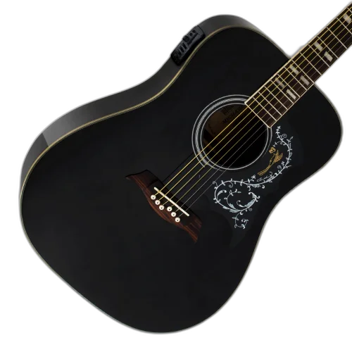 Violão Eletroacústico Michael Galaxy VM925DT BK Black com Tampo Spruce Pré Michael 4 Bandas Tarraxas Douradas Encordoamento Aço