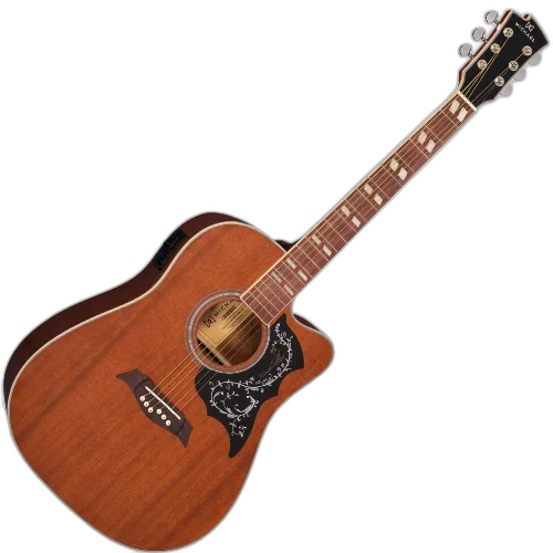 Violão Eletroacústico Michael Galaxy VM925DTC MH (Mahogany) com Tampo Spruce Pré Michael 4 Bandas Tarraxas Douradas Encordoamento Aço e Acabamento Diferenciado