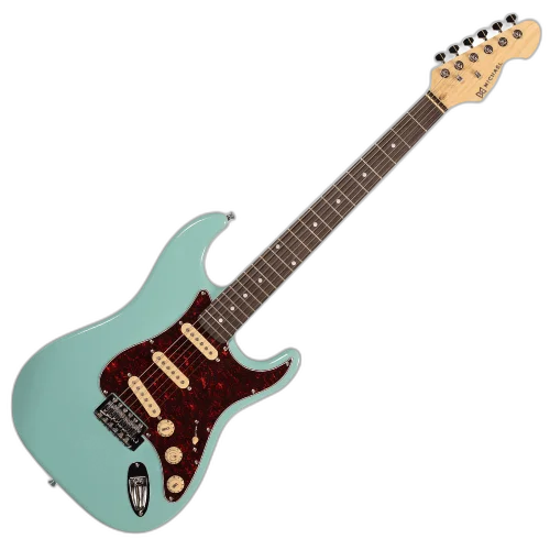 Guitarra Michael GM227N AB Antique Blue com Corpo Basswood Braço Maple Canadense e Captadores Single Coil SSS