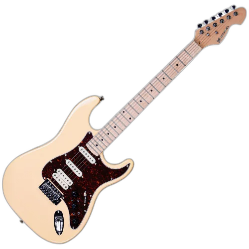 Guitarra Michael Rocker GMS250 CR Cream com Corpo Basswood Braço Maple Canadense e Captadores SSH com Efeitos Integrados