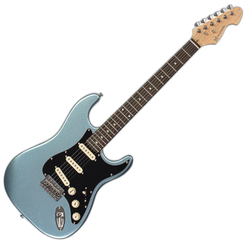 Guitarra Michael GMS400 ST Luminis BUM Metallic Blue com Corpo Basswood Braço Maple e Captadores Michael Velvet Alnico Single Coil SSS