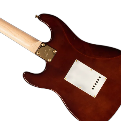 Guitarra Michael GMS425 ST Royale CMB Caramel Sunburst com Corpo Basswood Braço Maple e Captadores Michael Velvet Alnico Single Coil SSS