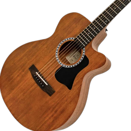 Violão Eletroacústico Michael Mysa VMM120 MH (Mahogany) com Tampo Mahogany Pré Michael Effex Tarraxas Matte Black Die Cast Encordoamento Aço e Acabamento Open Pore