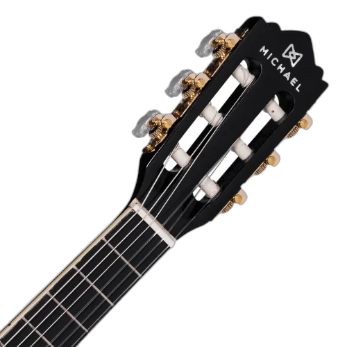 Violão Acústico Infantil Michael Go Play VM09E Preto Nylon com Tampo Linden Braço Basswood e Escala Dark Maple