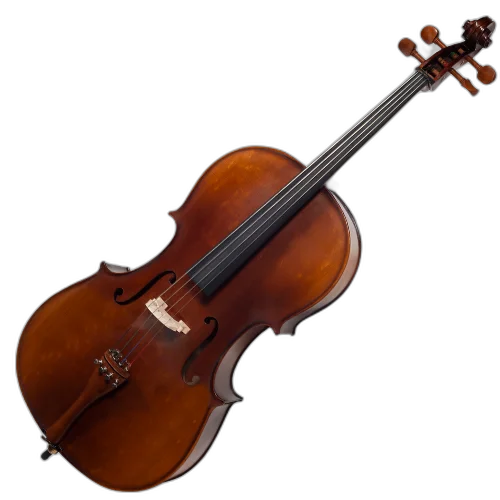 Violoncelo Michael VOM146 4/4 Avermelhado com Tampo Spruce Sólido Fundo Maple Sólido e Arco Crina Animal