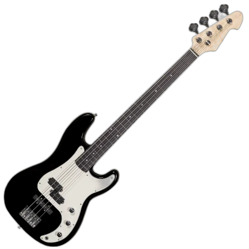 Contrabaixo Michael PB BM608N BK Black com Corpo Basswood Captadores Split-Single/Single Coil e Tarraxas Cromadas