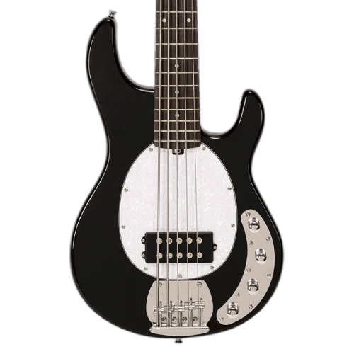 Contrabaixo Michael Music Man BMM700 5 Cordas MBK Metallic Black com Corpo Basswood Captador Open Humbucker Ativo e Tarraxas Cromadas