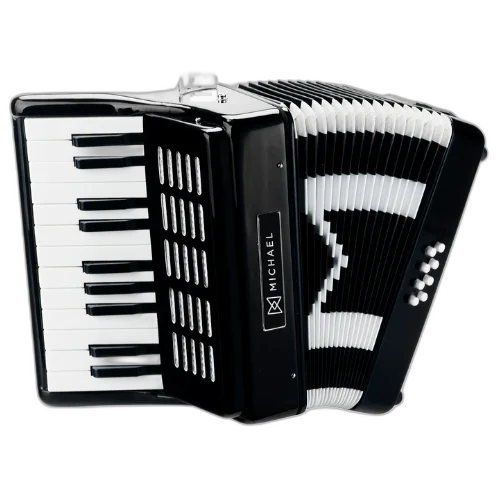 Acordeon Michael ACM0822 SPB 8 Baixos Infantil Preto Sólido com Teclas Macias Fole Robusto e Bag Resistente