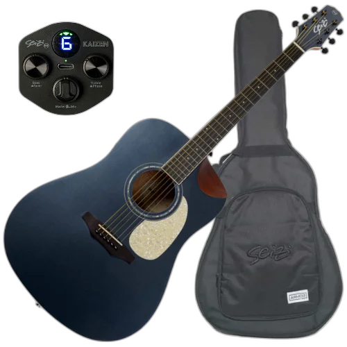 Violão Seizi Akira Kaizen Black Chameleon Marcelo Carvalho com Corpo Mahogany Laminado Tampo Mahogany Laminado Equalizador Seizi Kaizen e Tarraxas Pretas Die Cast 10361035