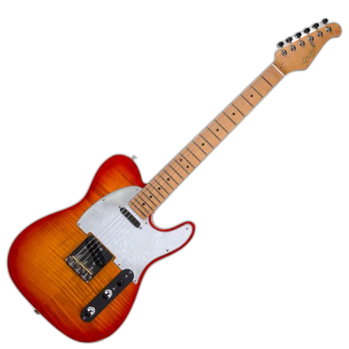 Guitarra Seizi Vintage Saitama Plus Flamed Cherry Burst com Corpo Basswood Captadores Seizi Jutsu ALNICO V HH e Ponte Wilkinson 10360715