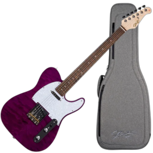 Guitarra Seizi Vintage Saitama Plus Quilted Purple com Corpo Basswood Captadores Seizi Jutsu ALNICO V HH e Ponte Wilkinson 10360718