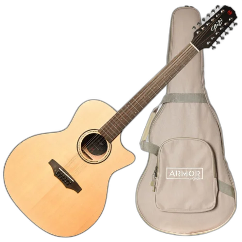 Violão Seizi Supreme Ryu Cutaway 12 Cordas Spruce Natural Satin com Corpo Spruce Sólido Fundo Ovangkol Laminado Equalizador Fishman Sonitone e Tarraxas Cromadas Blindadas 10360699