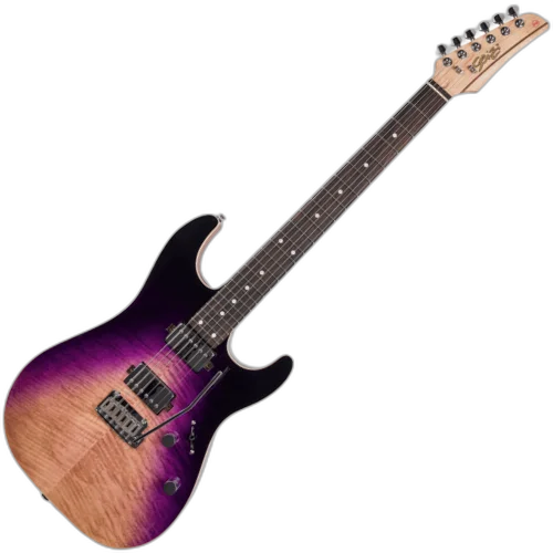 Guitarra Seizi Katana Shadow Aurora Burst 2P com Corpo Flamed Maple sobre Mogno Captadores Seizi Jutsu Humbucker ALNICO V HH e Ponte Flutuante 2 Pivôs 10361245