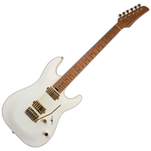 Guitarra Seizi Katana Aura HH White Storm com Corpo Mogno Captadores Seizi Jutsu Humbucker ALNICO V HH e Ponte Flutuante 2 Pivôs 10361196