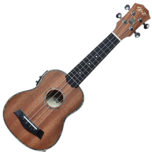 Ukulele Eletroacústico Seizi Maui Plus Soprano Sapele com Bag Nut e Rastilho em Osso Encordoamento Aquila e Detalhes em Abalone 10360223