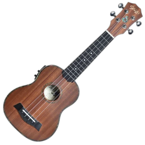 Ukulele Eletroacústico Seizi Maui Plus Soprano Tobacco com Bag Nut e Rastilho em Osso Encordoamento Aquila e Detalhes em Abalone 10360225