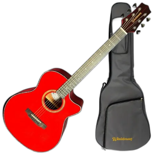 Violão Eletroacústico Waldman GCEX-1841 RD Vermelho Brilhante Grand Auditorium com Tampo Solid Spruce Pré EQ-4RTX e Bag