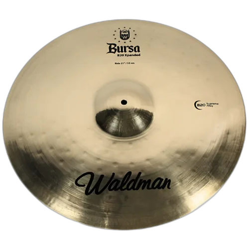 Prato de Bateria Waldman Bursa Ride 21" BURRD21 com Liga B20 Bronze Som Claro Definido Bell Cortante e Acabamento Tradicional para Rock Pop Jazz Fusion e Versatilidade