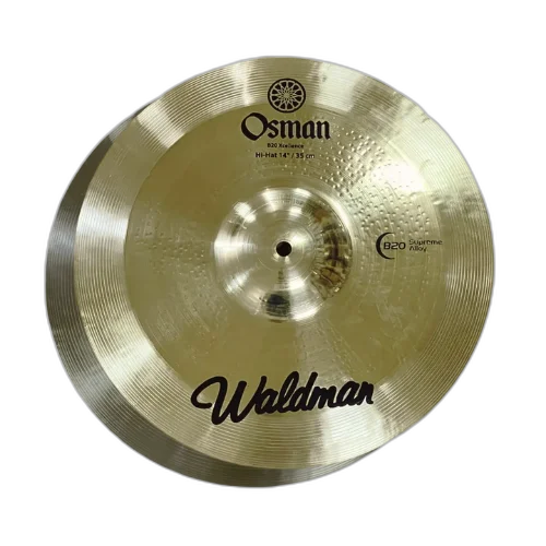 Kit de Pratos Bateria Waldman Osman B20 HH 14" Crash 16" Ride 20" com Liga B20 Som Equilibrado e Versátil Acabamento Natural