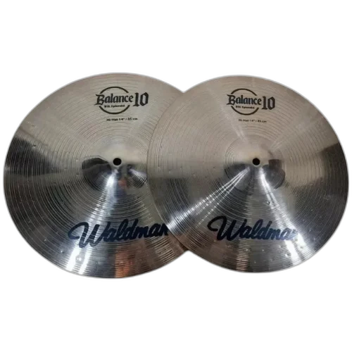 Par de Chimbal Hi-Hat Waldman Balance10 14" Ba10hh14 Liga B10 com Som Equilibrado e Resposta Rápida