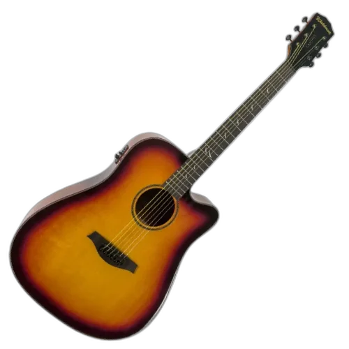 Violão Eletroacústico Waldman Blastone Grand DCEX-741 Aço Red Burst com Equalizador Integrado e Afinador