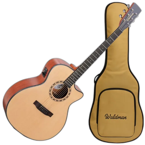 Violão Eletroacústico Aço Waldman GCEX-1141 N Natural com Tampo Abeto Sólido e Equalizador 4 Bandas com Afinador