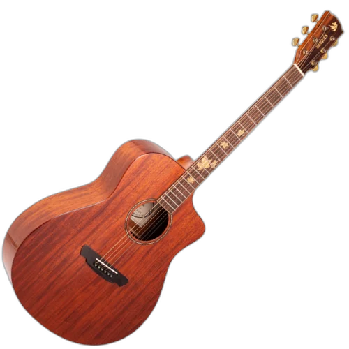 Violão Acústico Aço Marquês VA-203 MG AC Mahogany Brilho com Corpo Grand Auditorium Cutaway Todo Maciço e Tampo Mahogany