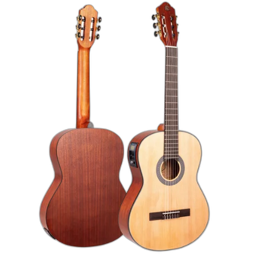Violão Eletroacústico Nylon Marquês VN-215 NS EQ Natural Fosco Clássico com Tampo Spruce e Pré LC-5 5 Bandas Afinador