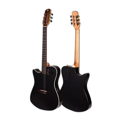 Violão Eletroacústico Marquês Canhoto VN12 BKS EQ Preto Fosco com Tampo Fundo e Laterais em Sapele Braço em Cedro Escala em Blackwood com 19 Trastes em Alpaca Cutaway Equalizador Ativo 4 Bandas