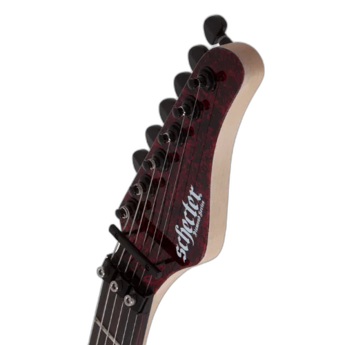 Guitarra Schecter Sun Valley Super Shredder FR-S Red Reign com Corpo em Mogno Braço Bolt-on Maple Canadense Thin Escala em Ébano Captador Ponte EMG Retro Active Hot 70 Sustainiac no Braço Floyd Rose Special 1245