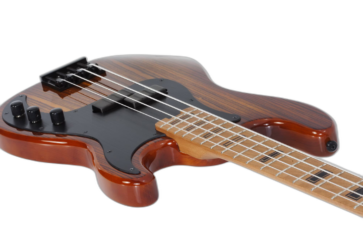 Corpo Swamp Ash com Topo Zebrawood e Acabamento Faded Vintage Sunburst