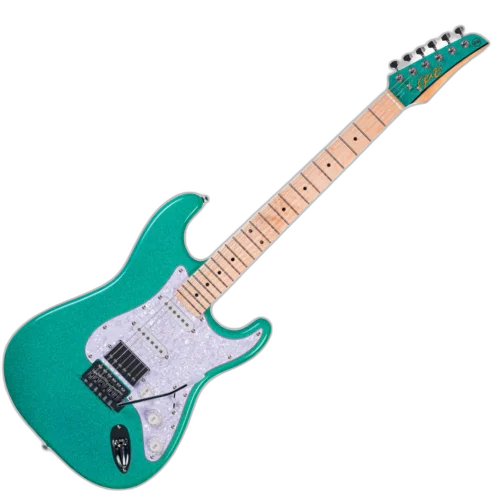 Guitarra Seizi Fun Katana Musashi HSS Turquoise Sparkle Captadores Chidori HSS Ponte Tremolo e Bag 10361259