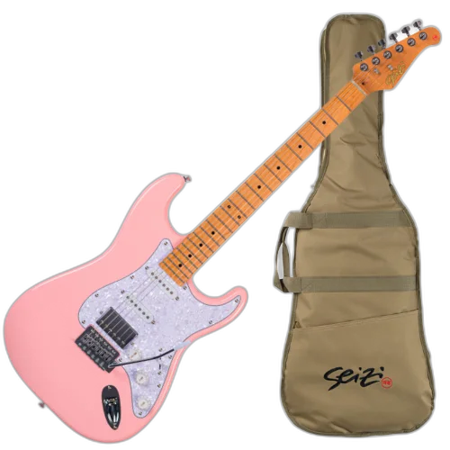 Guitarra Seizi Fun Vintage Budokan HSS Shell Pink Captadores Chidori HSS Ponte Tremolo e Bag 10361260