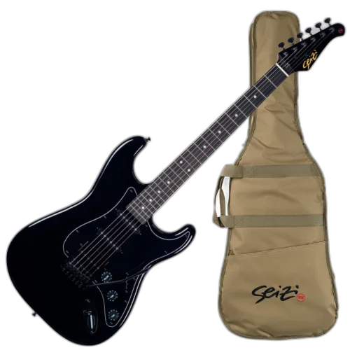 Guitarra Seizi Fun Vintage Budokan HSS All Black Captadores Chidori HSS Ponte Tremolo e Bag 10361264