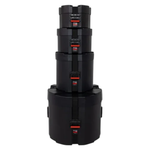 Case para Bateria Gator GPC Rockpackset 10/12/16/22 com Estrutura Rotomoldada Ultra Resistente Interior Acolchoado em Microveludo Vermelho Design Empilhável com Gator Grooves Alças Ergonômicas e Cintas de Alta Tensão