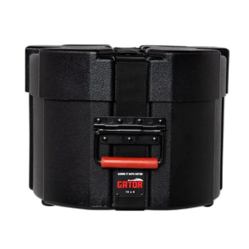 Case para Tom de Bateria Gator GPC 1008 10x8 com Estrutura Rotomoldada Ultra Resistente Interior em Microveludo Vermelho com Espuma Acolchoada Alças Ergonômicas Travas Reforçadas e Sistema de Empilhamento Gator Grooves