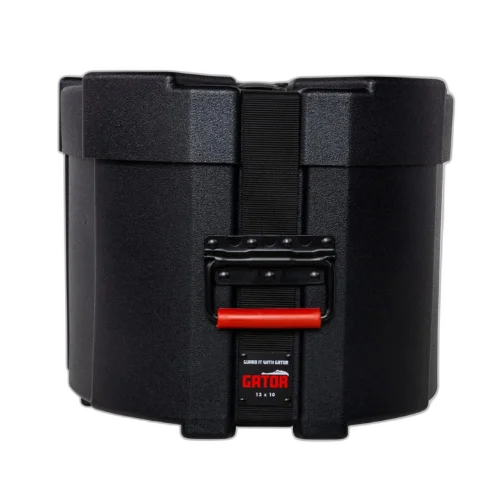 Case para Tom de Bateria Gator GPC 1310 13x10 com Estrutura Rotomoldada Ultra Resistente Interior em Microveludo Vermelho com Espuma Acolchoada Alças Ergonômicas Travas Reforçadas e Sistema de Empilhamento Gator Grooves